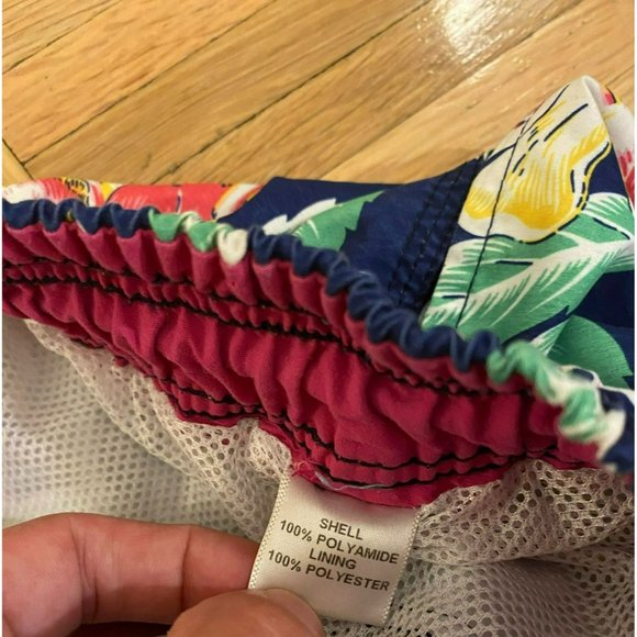 Michael's USA Mens Colorful Floral Flower Print Bathing Suit Swim Trunks Medium - Picture 3 of 4